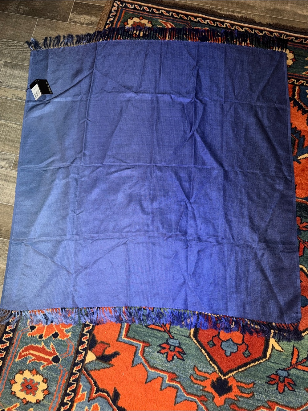 Jim Thompson Siamese Sky" Solid Royal / Cornflower Blue~ Silk/Wool scarf